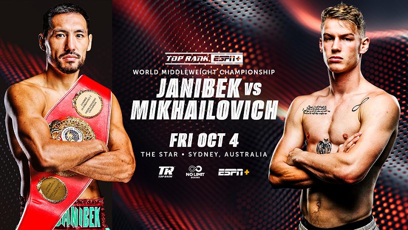 Janibek Alimkhanuly will defend IBF middleweight belt to unbeaten challenger Andrei Mikhailovich in New Zealand