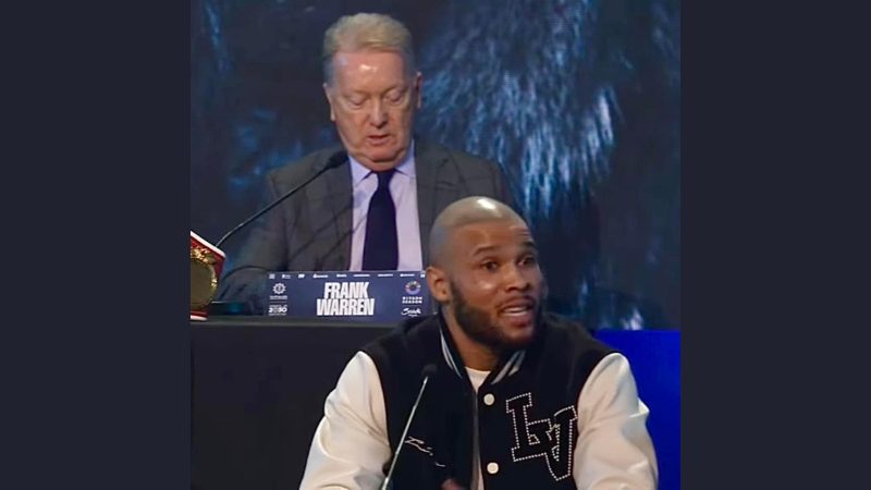 Frank Warren threatens Chris Eubank Jr with legal action for his “scumbags” remarks at press conference