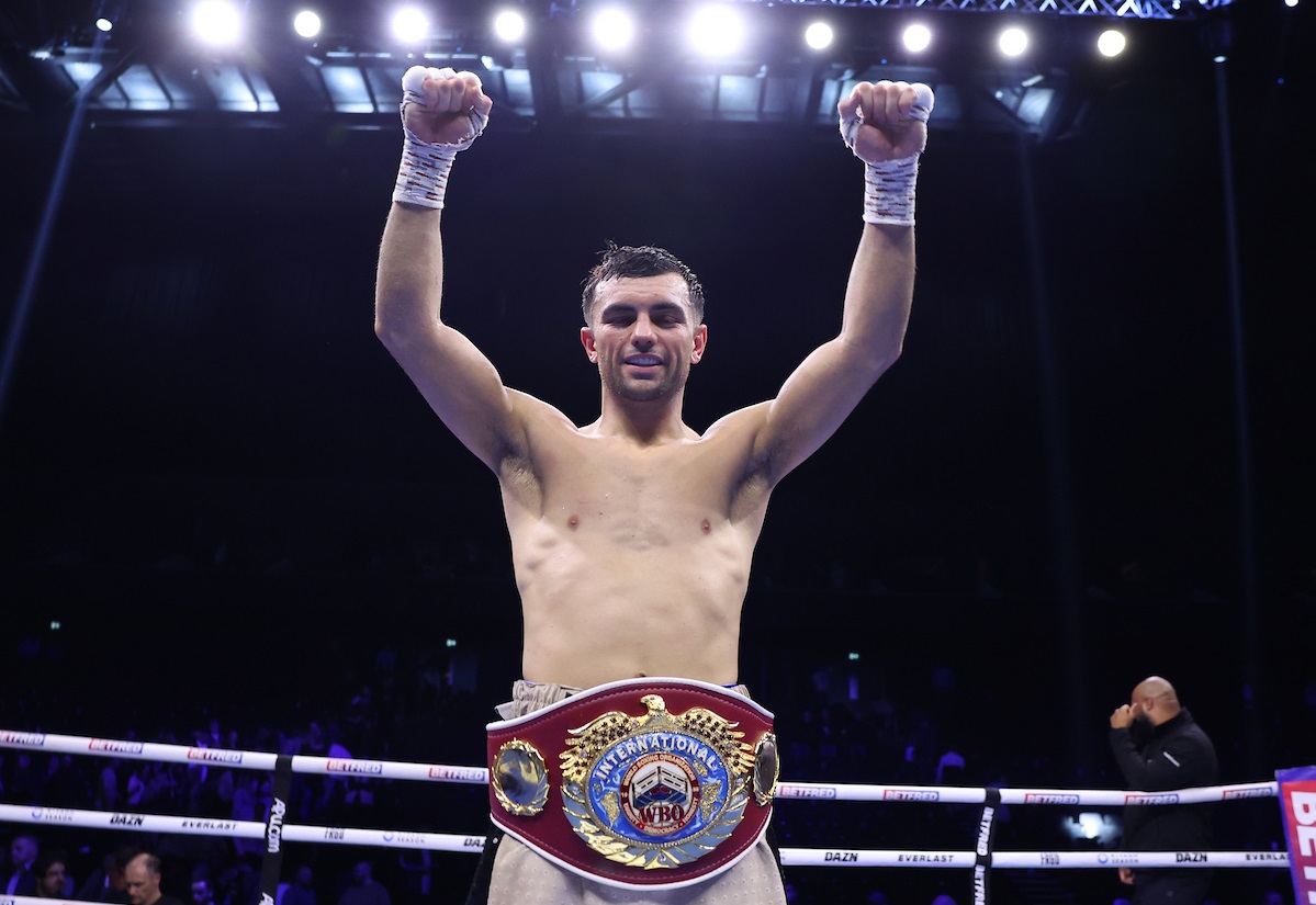 Jack Catterall survives knockdown to defeat Regis Prograis and claim WBO International title