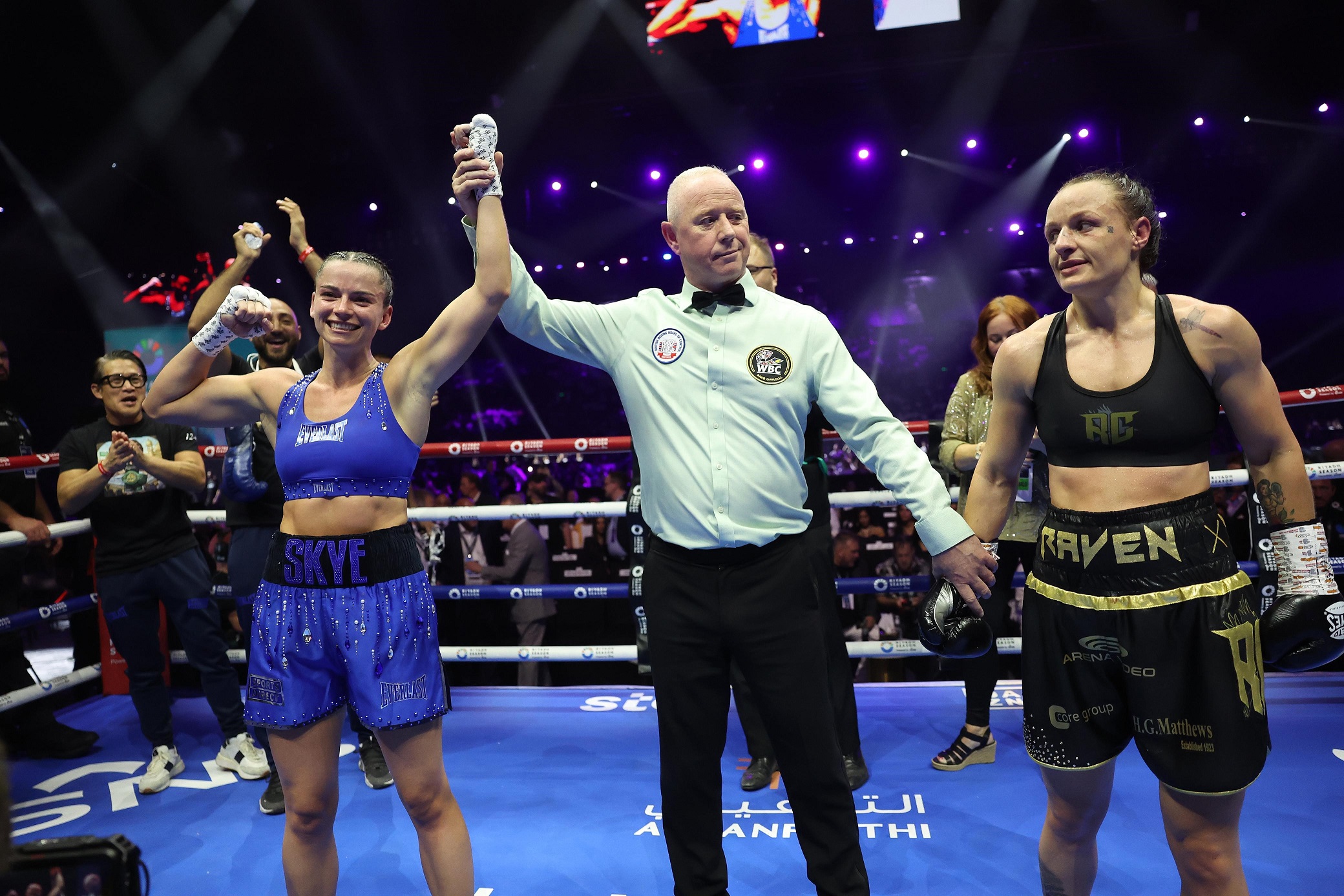 Skye Nicolson defended her WBC crown by beating Raven Chapman on historic night in Saudi Arabia